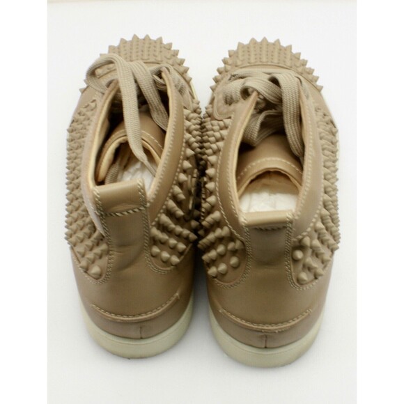 🔥 Christian Louboutin Beige Leather Louis Spike High Top Sneakers Trainers 45🔥 - Picture 4 of 6
